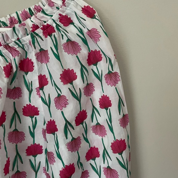 J. Crew Pink Floral Ruffle Top 100% Cotton Size Small - Picture 2 of 8